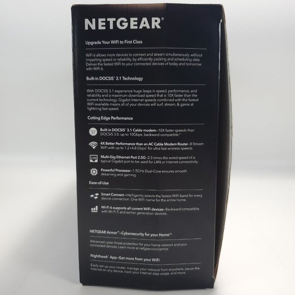 NETGEAR Nighthawk CAX80 AX6000 8-Stream Wi-Fi 6 Cable Modem Router - Tested - Picture 5 of 16